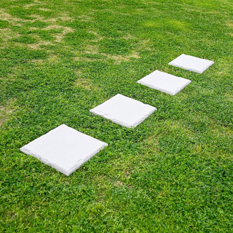 ARYEKA Garden Stepping Stones with Stakes – Set of 4, PP Walkway Pads, 15.5" x 15.5", Weather-Resistant, Easy Installation (4 Pcs, Beige) - Image 2